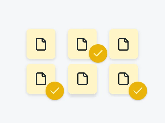 A grid of six identical paper icons