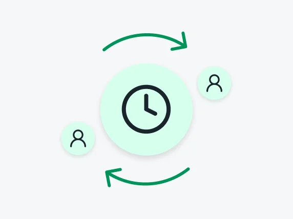 Clock icon with circular arrows