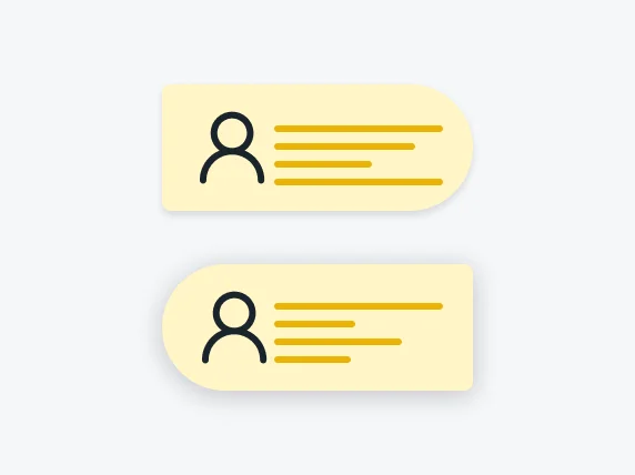 An illustration of two chat bubbles with person icons