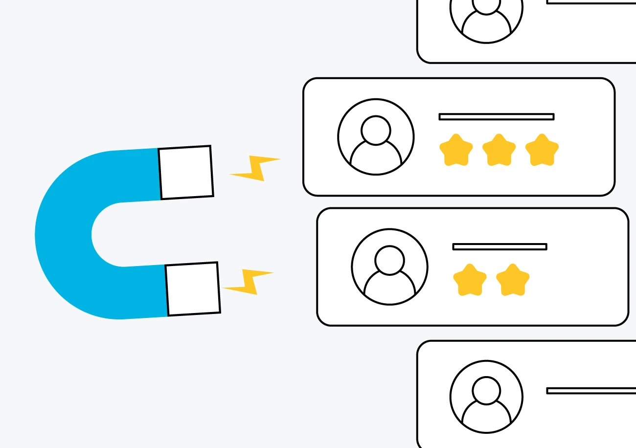 A magnet attracting profiles with ratings