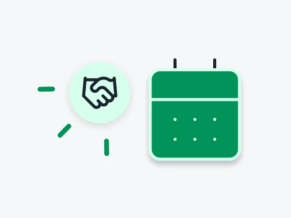 Handshake icon next to calendar icon