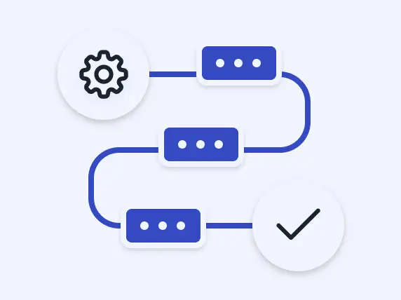 A diagram showing a three-step process.