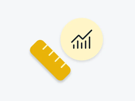 Icon of a ruler and line graph