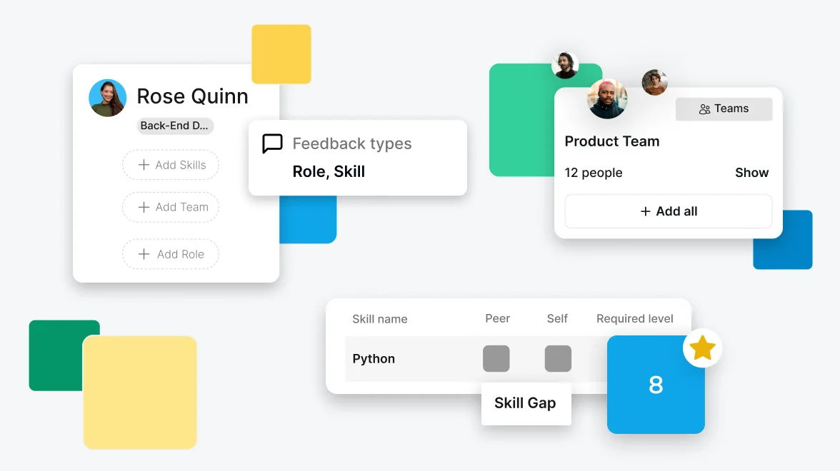 Talent Management Software dashboard showing profile and skill gap analysis